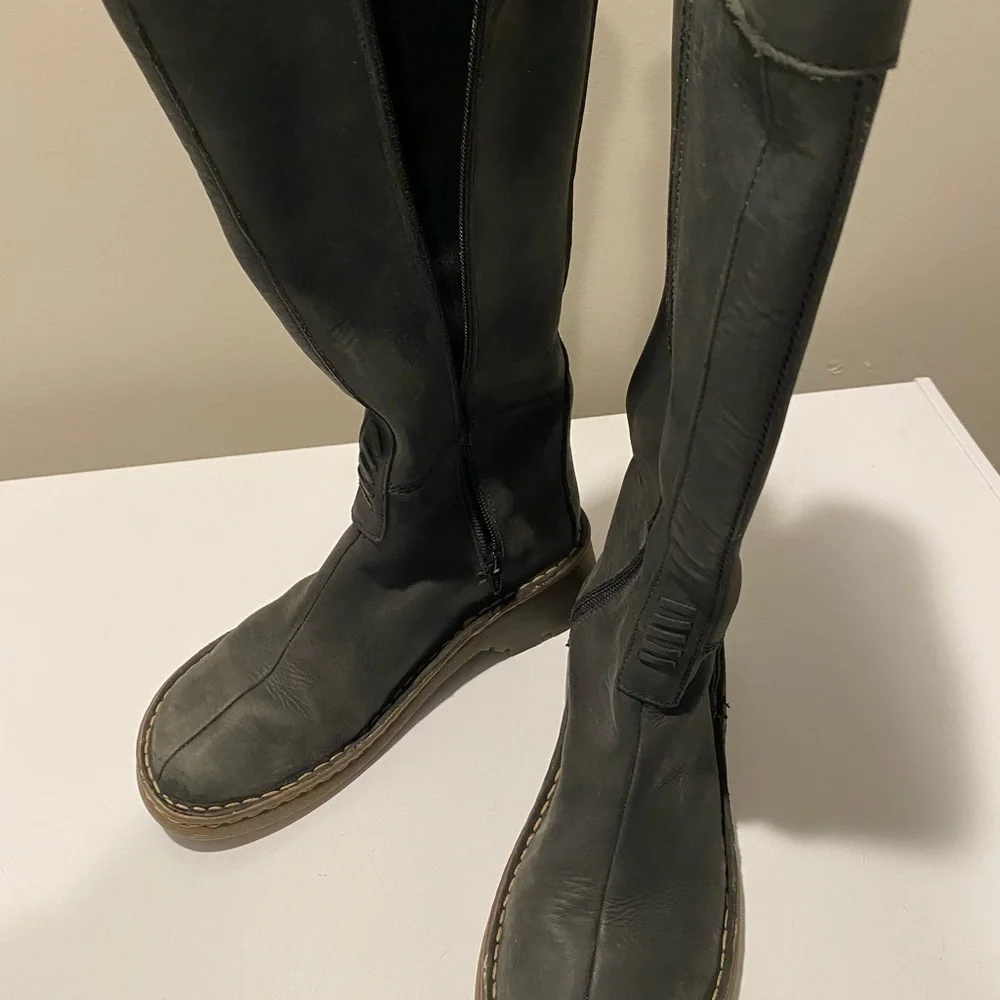Women's Black Leather Dr. Martens Boots